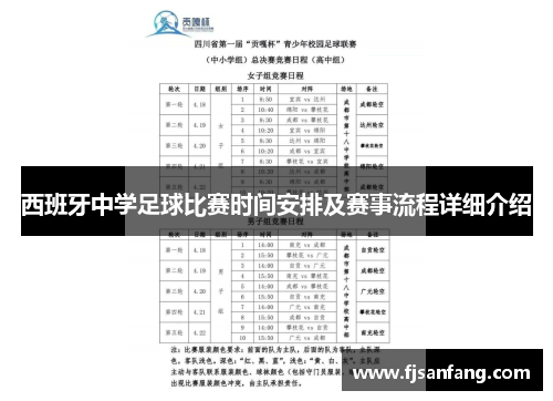 西班牙中学足球比赛时间安排及赛事流程详细介绍